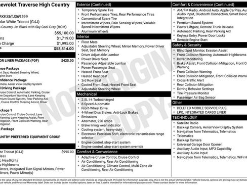 New 2026 Chevrolet Traverse High Country w/ LPO, Floor Liner Package FWD image 4