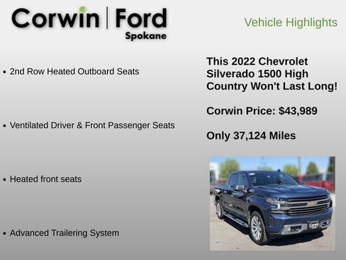 Used 2022 Chevrolet Silverado 1500 High Country AWD/4WD image 18