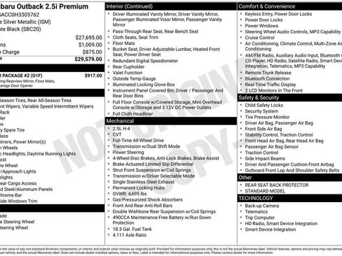 Used 2017 Subaru Outback 2.5i Premium w/ Popular Package #2 image 7