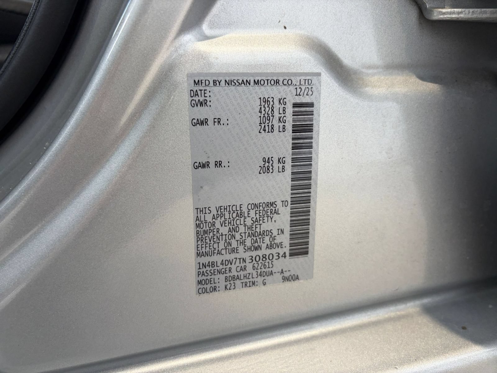 Used 2026 Nissan Altima 2.5 SV FWD image 28