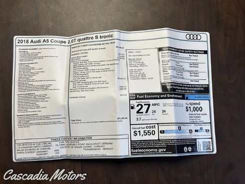 Used 2018 Audi A5 2.0T Premium Plus w/ Premium Plus image 3