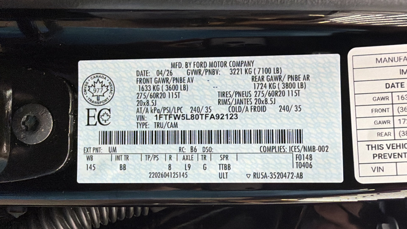Used 2026 Ford F150 Lariat w/ Equipment Group 502A High AWD/4WD image 42