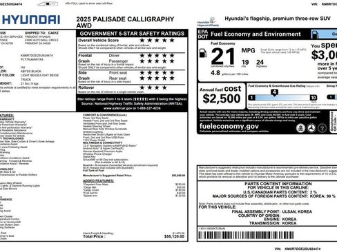 Used 2025 Hyundai Palisade Calligraphy AWD/4WD image 2