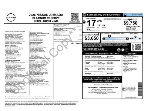 New 2026 Nissan Armada Platinum Reserve AWD/4WD image 34
