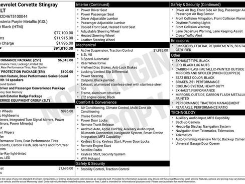 New 2026 Chevrolet Corvette Stingray Preferred Cpe w/ Z51 Performance Package image 5