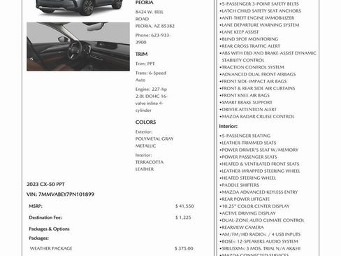 Used 2023 MAZDA CX-50 2.5 Turbo w/ Weather Package image 4