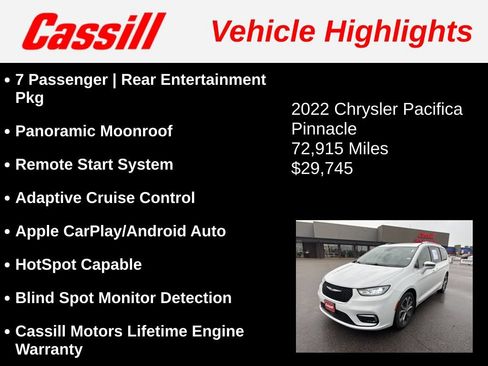 Used 2022 Chrysler Pacifica Pinnacle FWD image 3