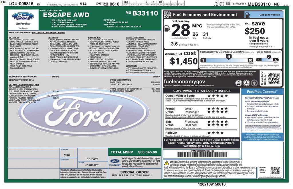 Used 2021 Ford Escape SEL AWD/4WD image 32