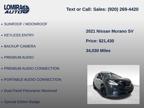 Used 2021 Nissan Murano SV AWD/4WD image 21