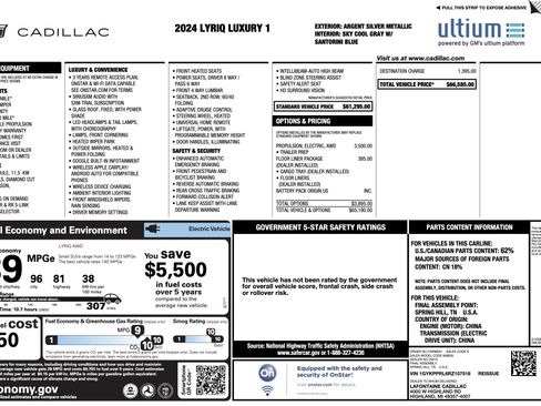 Used 2024 Cadillac Lyriq Luxury w/ LPO, Floor Liner Package image 3