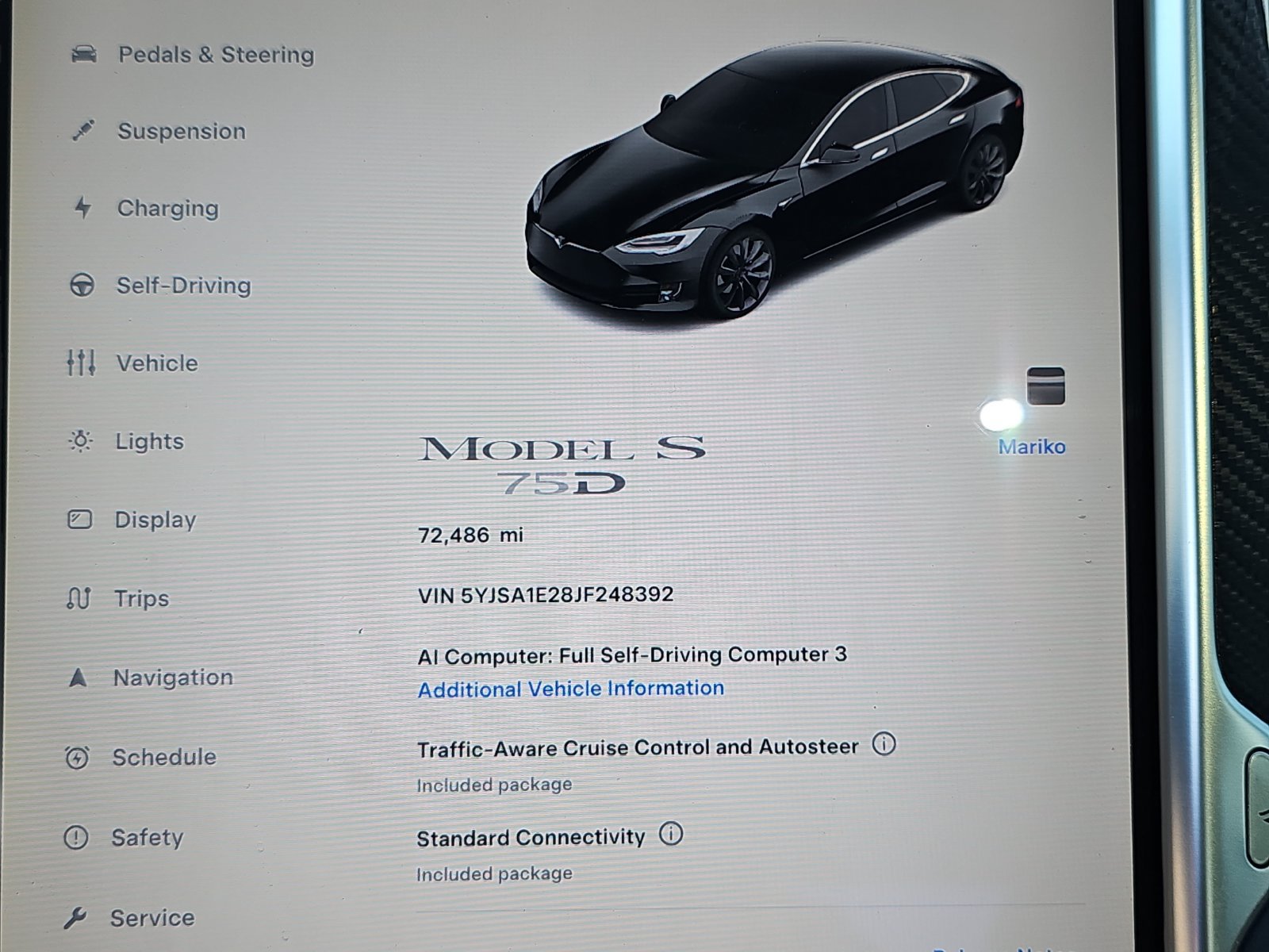 Used 2018 Tesla Model S 75D AWD/4WD image 9