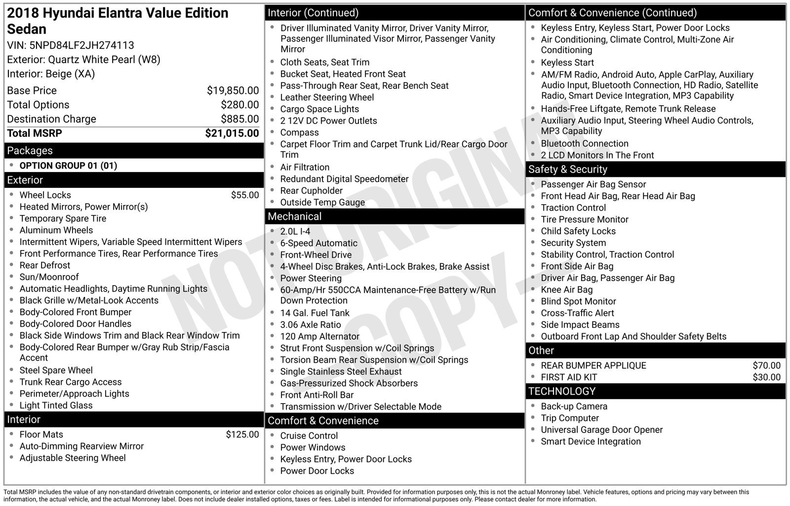 Used 2018 Hyundai Elantra Value Edition FWD image 4