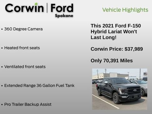 Used 2021 Ford F150 Lariat w/ Equipment Group 502A High AWD/4WD image 12