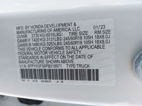 Certified 2023 Honda Ridgeline RTL image 37