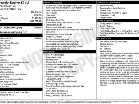 Used 2019 Chevrolet Equinox LT w/ LPO, Floor Liner Package AWD/4WD image 3
