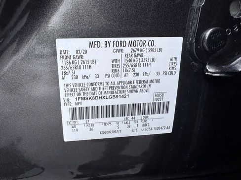 Certified 2020 Ford Explorer XLT AWD/4WD image 45