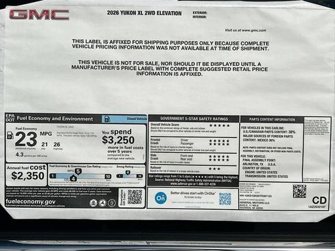 New 2026 GMC Yukon XL Elevation w/ Technology Package RWD image 21
