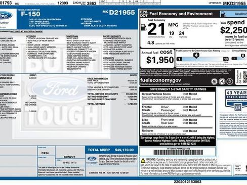 Used 2021 Ford F150 XLT w/ Equipment Group 301A Mid image 54