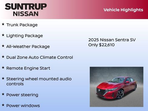 New 2025 Nissan Sentra SV w/ All-Weather Package image 8