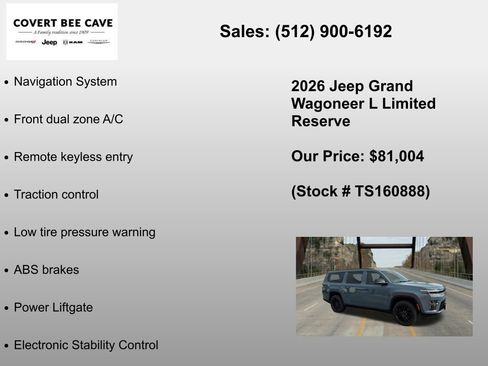 New 2026 Jeep Grand Wagoneer L Limited AWD/4WD image 6