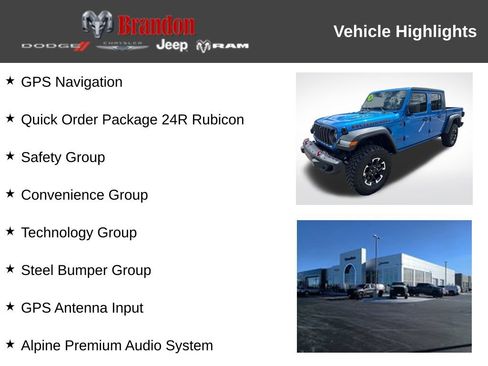 Used 2024 Jeep Gladiator Rubicon w/ Technology Group AWD/4WD image 3