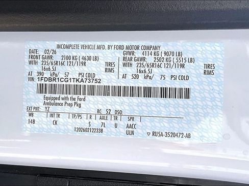 New 2026 Ford Transit 250 148 Medium Roof w/ Ambulance Prep Package image 11