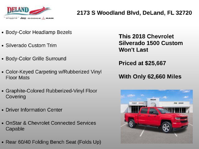 Used 2018 Chevrolet Silverado 1500 Custom w/ Custom Value Package AWD/4WD image 43