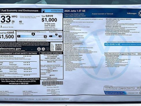 New 2026 Volkswagen Jetta SE image 19