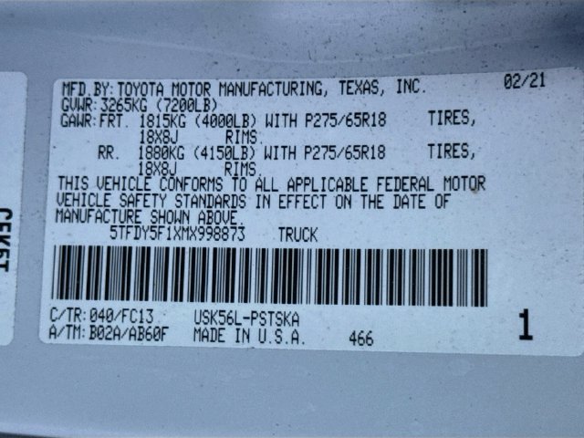 Used 2021 Toyota Tundra SR5 w/ SR5 Upgrade Package AWD/4WD image 30
