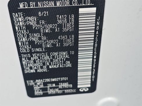 Used 2021 INFINITI QX80 Sensory w/ Cargo Package image 14