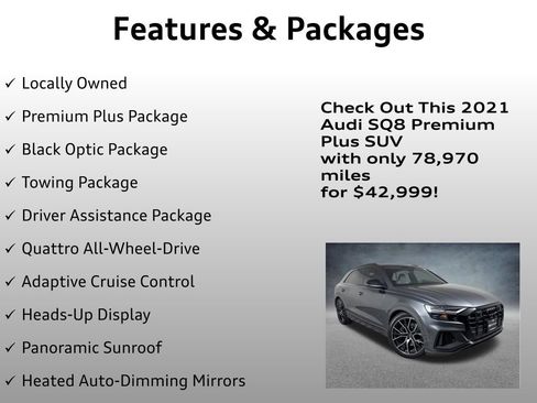 Used 2021 Audi SQ8 Premium Plus w/ SQ8 Black Optic Package AWD/4WD image 4