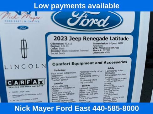 Used 2023 Jeep Renegade Latitude AWD/4WD image 26