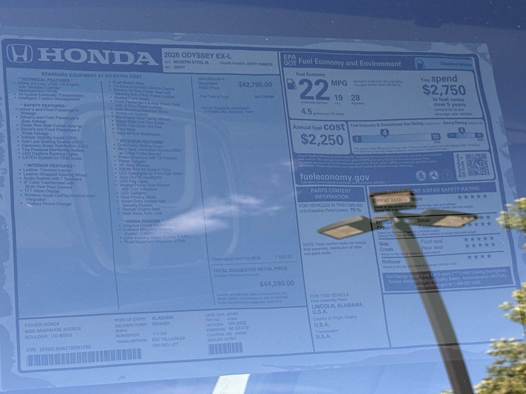 New 2026 Honda Odyssey EX-L image 27