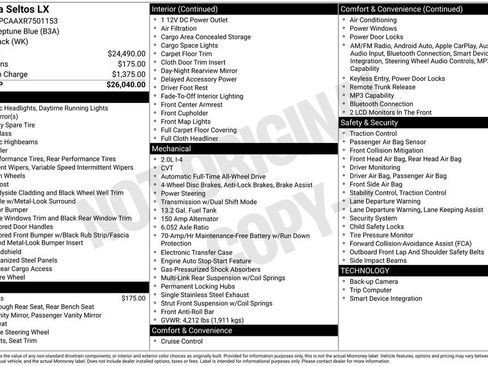 Certified 2024 Kia Seltos LX AWD/4WD image 7
