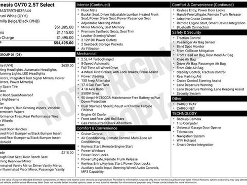 Used 2026 Genesis GV70 2.5T Select image 2