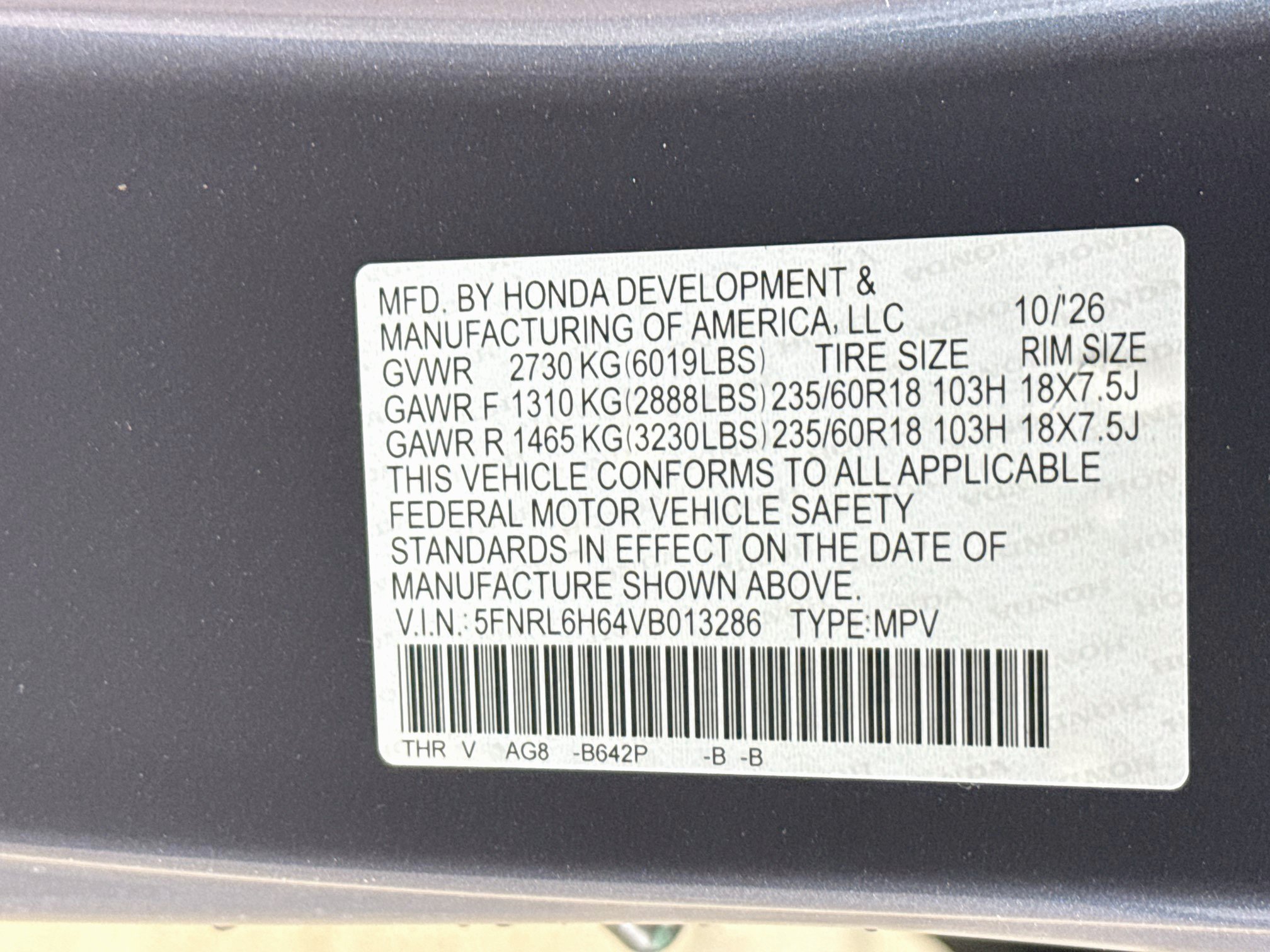 New 2027 Honda Odyssey EX-L image 40