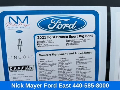 Used 2021 Ford Bronco Sport Big Bend image 27