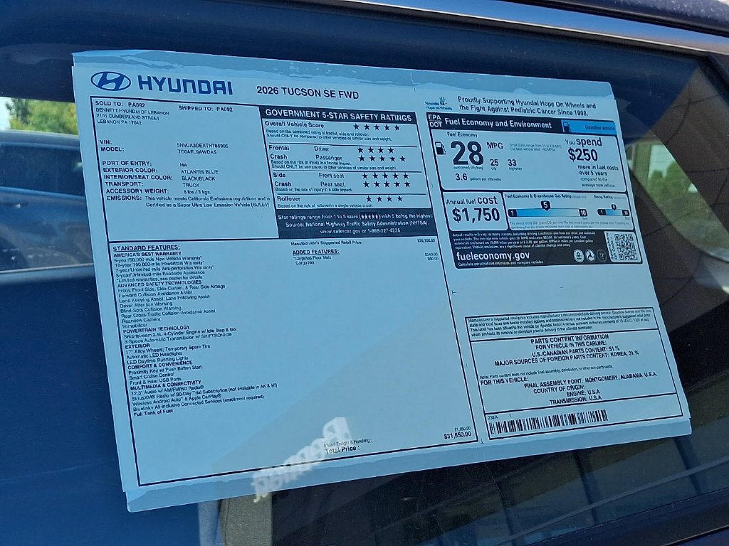 New 2026 Hyundai Tucson SE FWD image 3