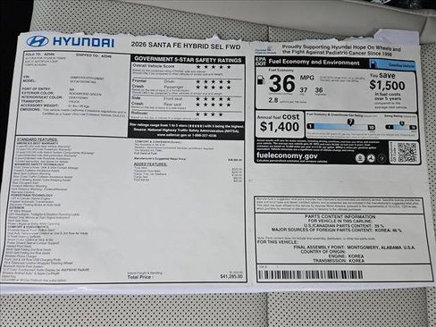 New 2026 Hyundai Santa Fe SEL FWD image 17