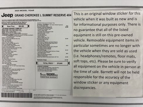 Certified 2025 Jeep Grand Cherokee L Summit AWD/4WD image 2