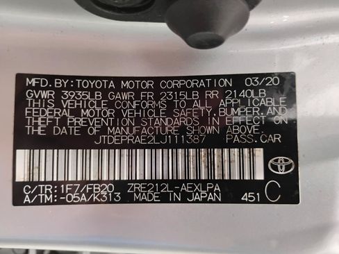 Used 2020 Toyota Corolla LE FWD image 96