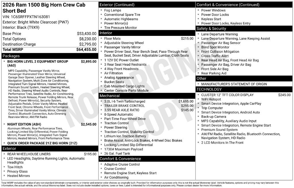 Used 2026 RAM 1500 Big Horn AWD/4WD image 24