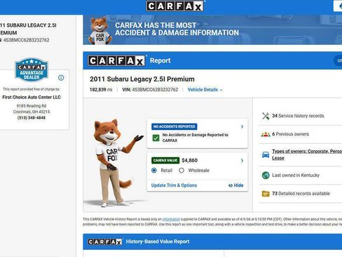 Used 2011 Subaru Legacy 2.5i Premium w/ All-Weather Pkg image 2