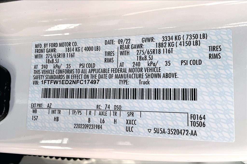 Used 2022 Ford F150 Lariat w/ Equipment Group 502A High AWD/4WD image 33