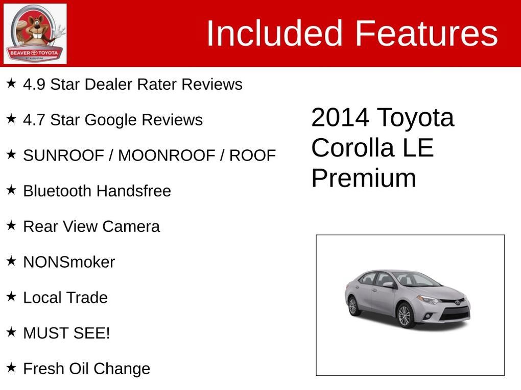 Used 2014 Toyota Corolla LE Premium w/ Driver Convenience Package FWD image 4