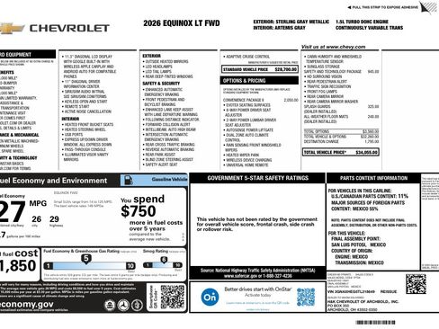 Used 2026 Chevrolet Equinox LT w/ Convenience Package II FWD image 4