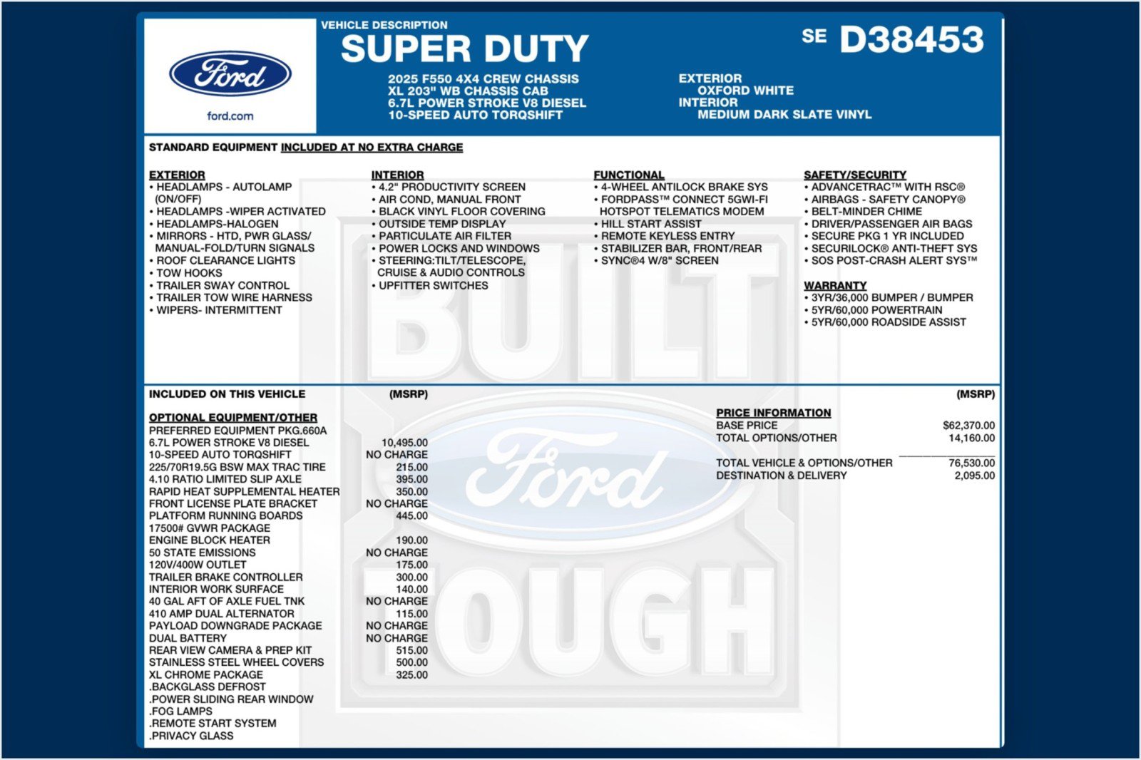 Used 2025 Ford F550 4x4 Crew Cab Super Duty w/ XL Chrome Package image 17