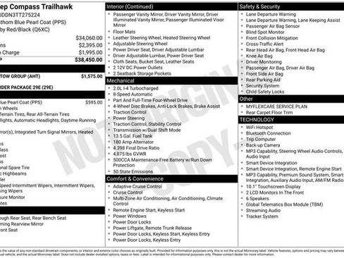 New 2026 Jeep Compass Trailhawk w/ Trailer Tow Group AWD/4WD image 33