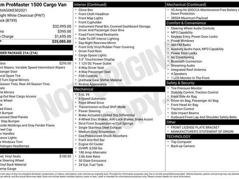 Used 2019 RAM ProMaster 1500 image 1