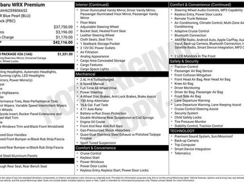 Used 2025 Subaru WRX Premium w/ Popular Package #2A AWD/4WD image 9